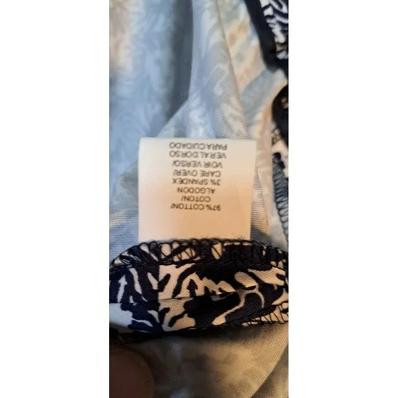 ANNE KLEIN 24W Lion Print Stretch Pants Navy White Business Casual - Picture 7 of 10
